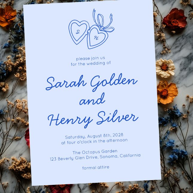 Whimsical Heart Locket Doodle Sketch Modern CUSTOM Einladung (Whimsical Heart Locket Doodle Sketch Modern CUSTOM Invitation
)