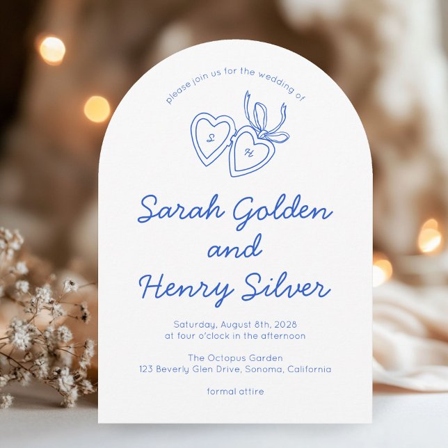 Whimsical Heart Locket Doodle Sketch Modern CUSTOM Einladung (Whimsical Heart Locket Doodle Sketch Modern CUSTOM Arch Invitation
)