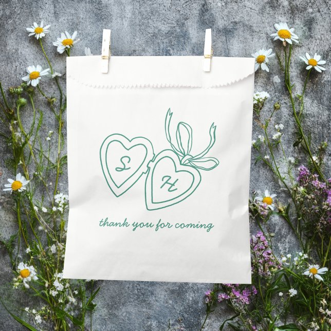 Whimsical Heart Locket Doodle Sketch Modern CUSTOM Geschenktütchen (Whimsical Heart Locket Doodle Sketch Modern CUSTOM Favor Bag
)