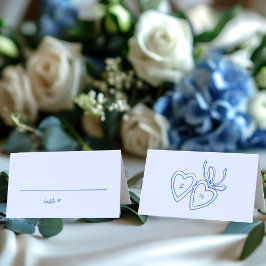 Whimsical Heart Locket Doodle Sketch Modern CUSTOM Platzkarte