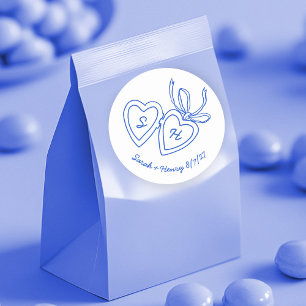 Whimsical Heart Locket Doodle Sketch Modern CUSTOM Runder Aufkleber