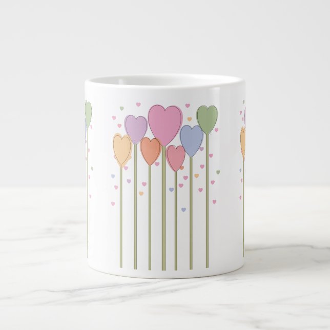 Whimsical Heart Lollipops Jumbo-Tasse (Vorderseite)