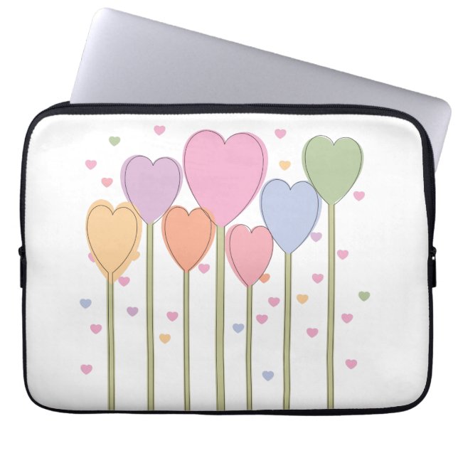 Whimsical Heart Lollipops Laptopschutzhülle (Vorderseite)