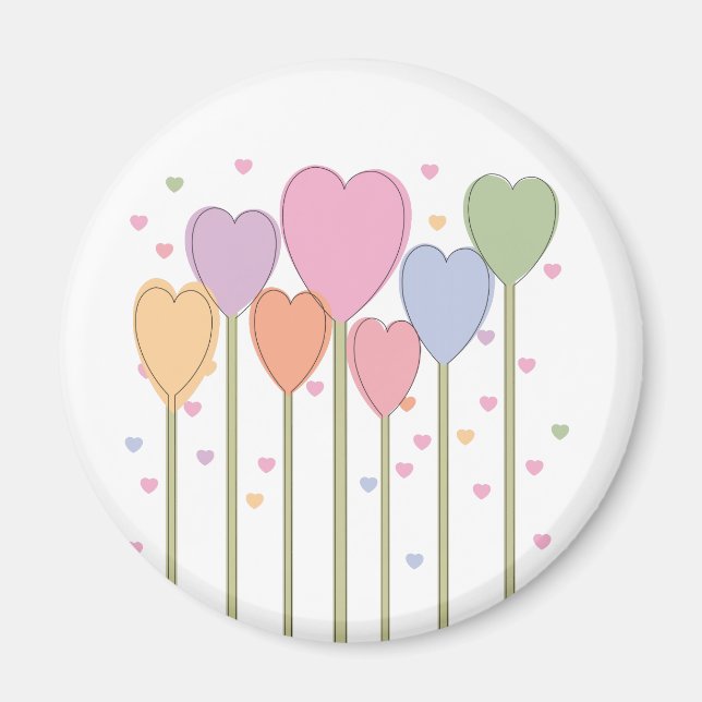 Whimsical Heart Lollipops Magnet (Vorne)