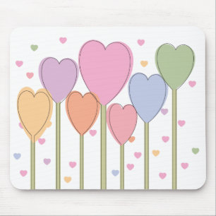 Whimsical Heart Lollipops Mousepad