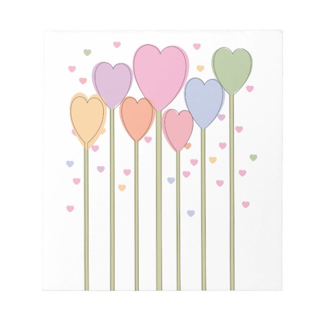 Whimsical Heart Lollipops Notizblock (Vorderseite)
