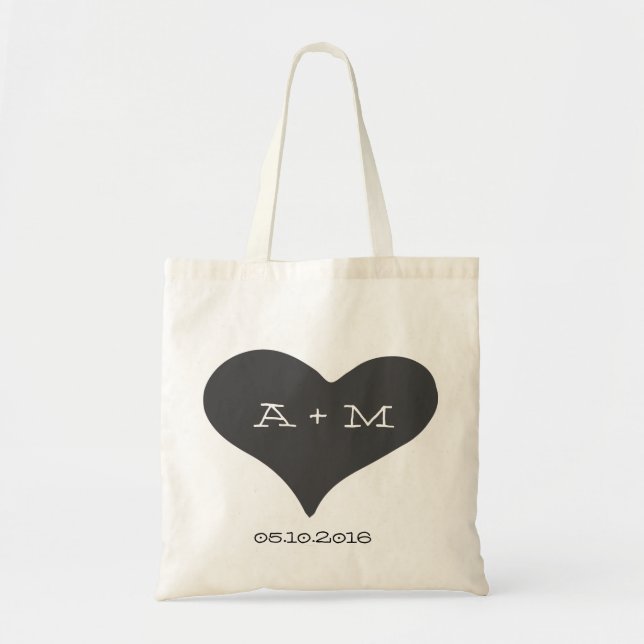 Whimsical Heart Monogram Wedding Tasche (Vorne)
