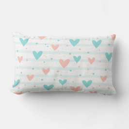 Whimsical Heart Striped Lendenkissen