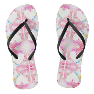 Whimsical Heart Wings Painting, spirituelle Dekora Flip Flops
