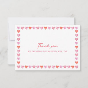Whimsical Hearts Baby Shower  Dankeskarte