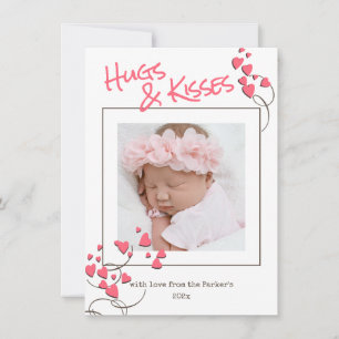 Whimsical Hearts Hugs und Kisses Valentine Feiertagskarte