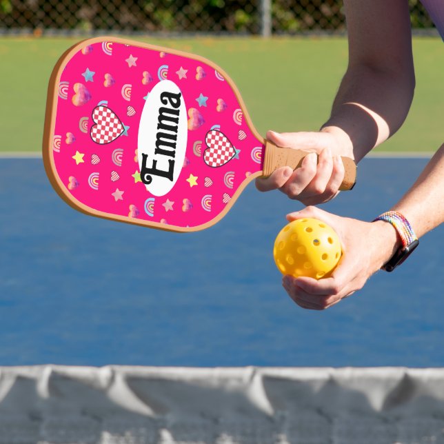 Whimsical Hearts, Stars & Rainbow Dreamscape Pickleball Schläger (InSitu)