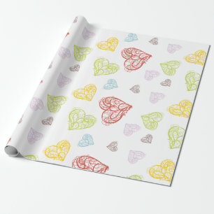 Whimsical Hearts Valentinstag Geschenkpapier