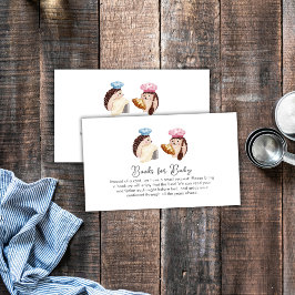 Whimsical Hedgehog Chef Baker Books Baby Shower Begleitkarte