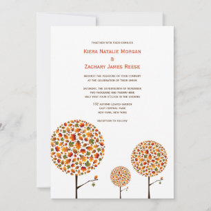 Whimsical Herbst Herbstlaub Pop Tree Wedding Invi Einladung