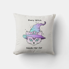 Whimsical Hexenkatze Kissen