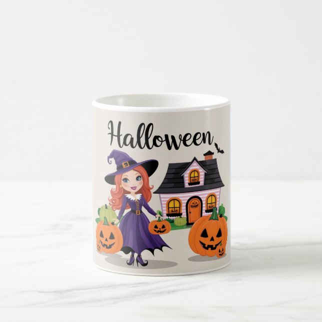 Whimsical Hexenkunst für Spooky-Feiern Kaffeetasse (Mittel)