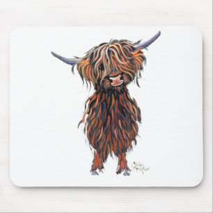 Whimsical Highland-Rind – Farbige rustikale Farmku Mousepad
