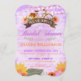 Whimsical Hipster Bicycle Bridal Dusche Einladung