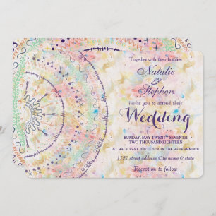 Whimsical Hochzeitskollektion doddles mandala Einladung