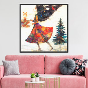 Whimsical Holiday Journey Fantasy Leinwandkunst Leinwanddruck