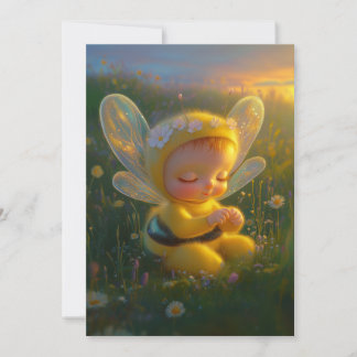 Whimsical Honey Bee Baby in Sunlit Einladung