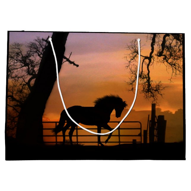 Whimsical Horse Geschenktasche Große Geschenktüte (Rückseite)