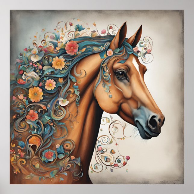 Whimsical Horse Head Poster (Vorne)