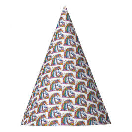 Whimsical Horse Rainbow Floral Reittier Geburtstag Partyhütchen