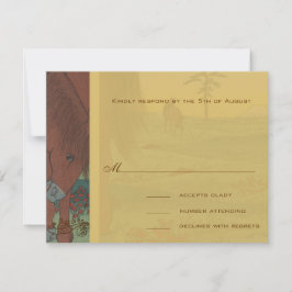 Whimsical Horse Wedding Response Card RSVP Karte