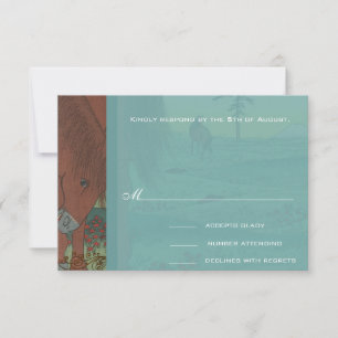 Whimsical Horse Wedding Response Card RSVP Karte