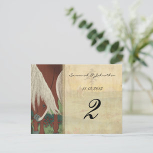 Whimsical Horse Wedding Tischnummer Cards