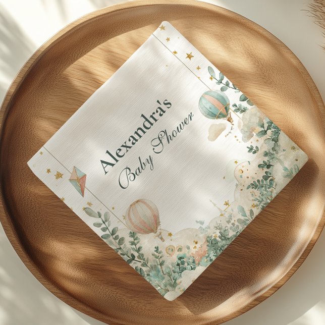 Whimsical Hot Air Ballon Babydusche Serviette (Von Creator hochgeladen)