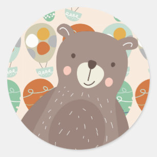 Whimsical Hot Air Ballons Runder Aufkleber