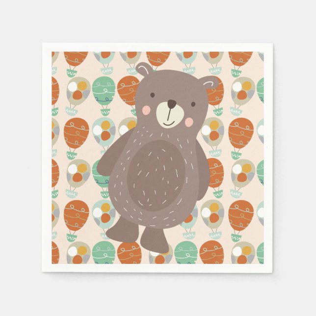 Whimsical Hot Air Ballons Serviette (Vorderseite)