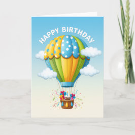 Whimsical Hot Air Balloon Birthday Card Karte