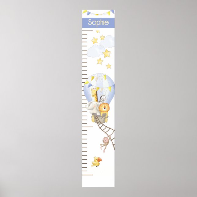 Whimsical Hot Air Balloon Growth Chart Poster (Vorne)