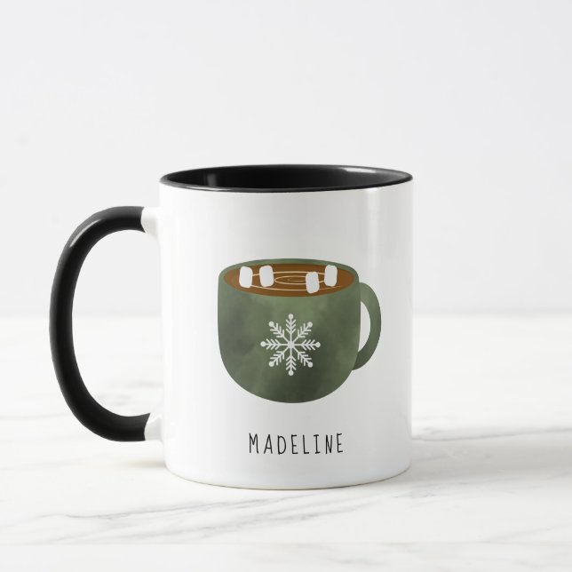 Whimsical Hot Kakao Snowflake Tasse Kaffee (Links)
