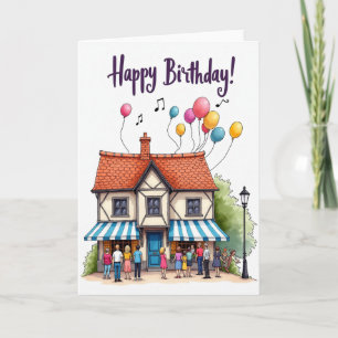 Whimsical House Geburtstagskarte Karte
