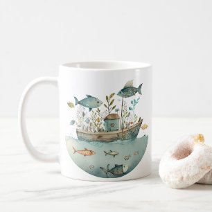Whimsical Houseboat Kaffeetasse