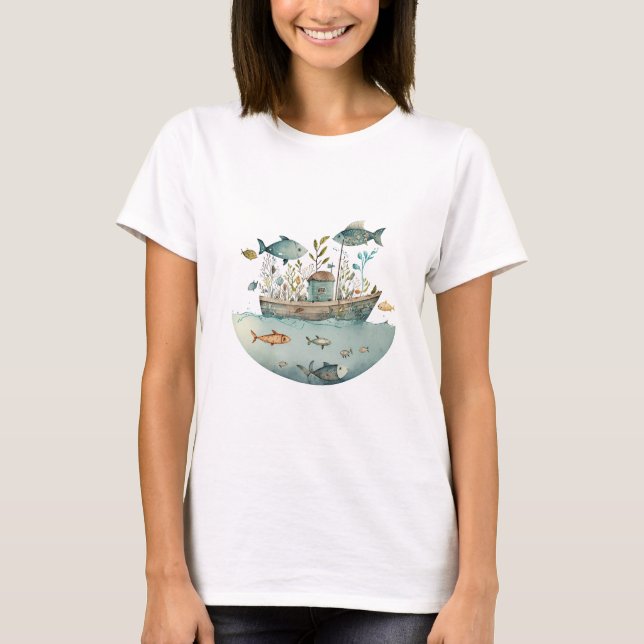 Whimsical Houseboat T-Shirt (Vorderseite)