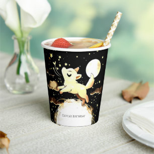 Whimsical Howling Wolf Birthday Pappbecher