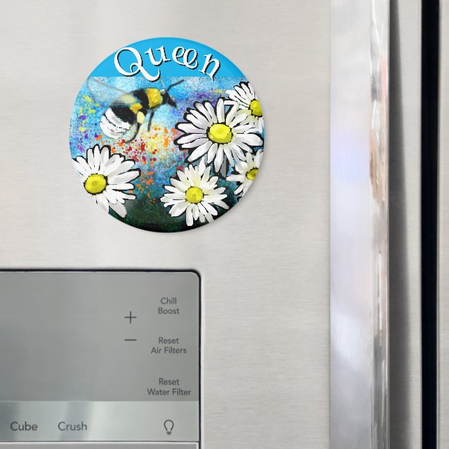 Whimsical Hummel in Gänseblümchen personalisiert Magnet (In Situ (Kühlschrank))