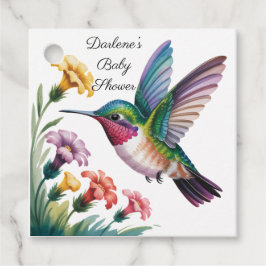 Whimsical Hummingbird Floral Baby Shower Thank You Geschenkanhänger