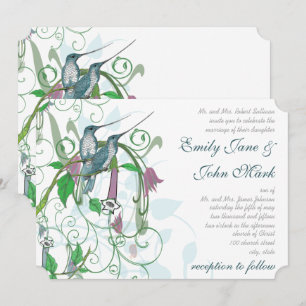 Whimsical Hummingbirds Wedding Invitation #2 Einladung