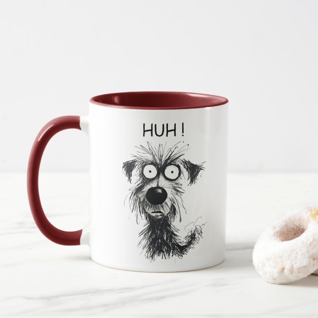 Whimsical Hund HUH! Funny Combo Kaffee Tasse (Mit Donut)