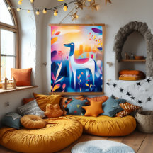 Whimsical Hund in Nature Illustration