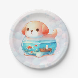 Whimsical Hunde Adventure Birthday Paper Plate Pappteller