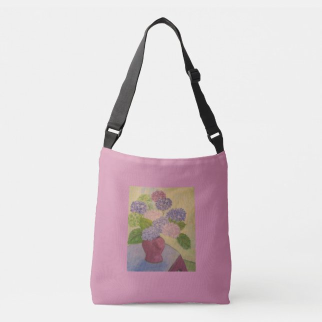 Whimsical Hydrangeas Tragetaschen Mit Langen Trägern (Vorderseite)
