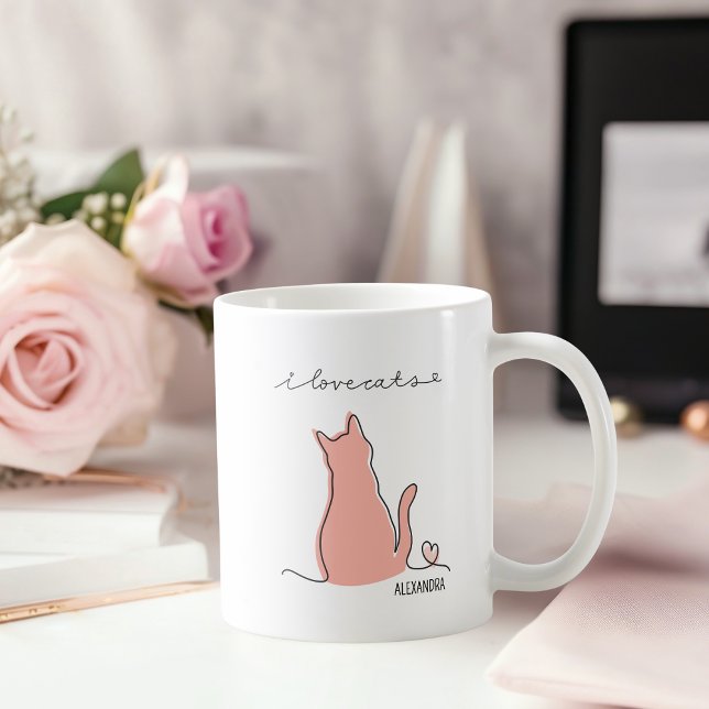 Whimsical I Liebe Katzen Silhouette Individuelle N Kaffeetasse (Von Creator hochgeladen)